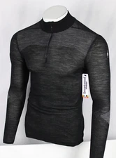Smartwool Men's 1/4 Zip Base Layer Intraknit Thermal Merino M Black Long Sleeve