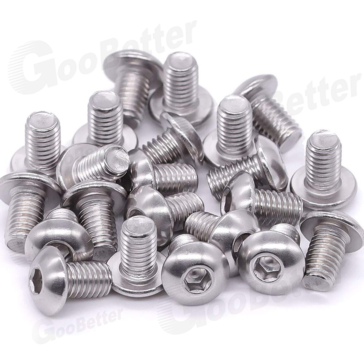 6-32 x 1/2 Button Head Socket Cap Screws 304 Stainless Steel 18-8, Full Thread, Allen Hex Drive, Coarse Thread, 100PCS