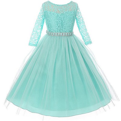 tiffany blue flower girl dress
