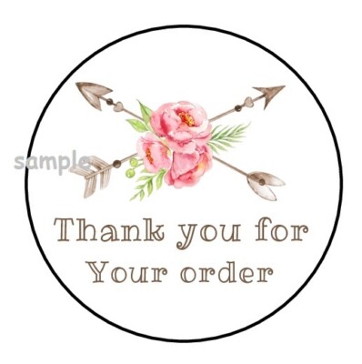 30 THANK YOU FOR YOUR ORDER ENVELOPE SEALS LABELS STICKERS 1.5'' ROUND ARROWS 