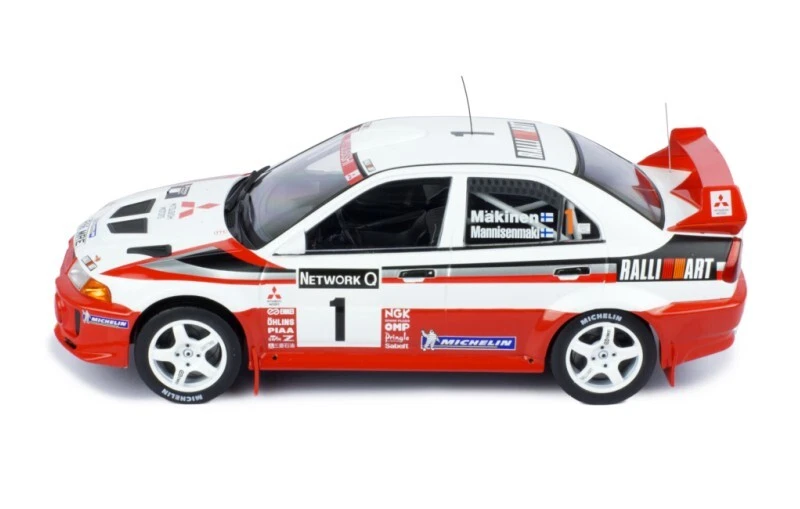 IXO Mitsubishi Lancer RS Evolution V #1 RAC 1998 T.Makinen 1/18 Scale Diecast - Image 2 of 4
