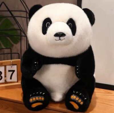 Panda Bear with Backpack Plush Toy 10'' Stuffed Animal Toddler Doll Gift for Kids