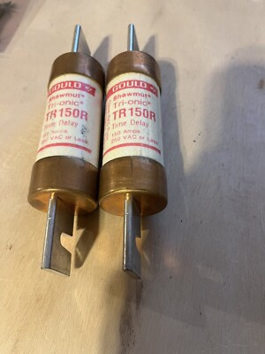 (2)- GOULD SHAWMUT TRIONIC TIME DELAY TR150R 250VAC FUSES.