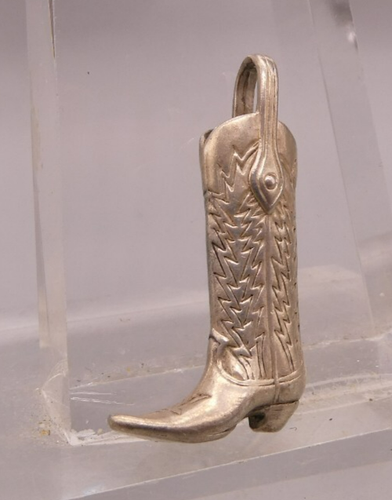 Anhänger Charm Sterlingsilber 925 modernes Design verzierter Cowboy Stiefel