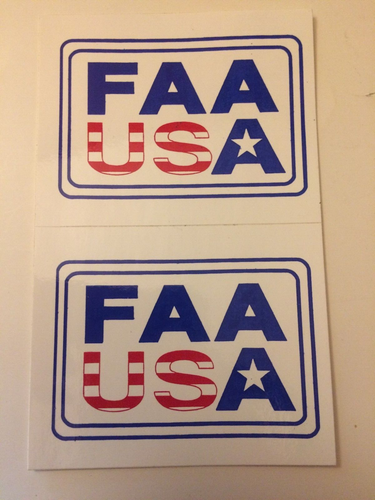 Cartolina 2 adesivi FAA USA~Amministrazione federale dell'aviazione~INUTILIZZATA~33/4x3" sticker - Foto 1 di 2