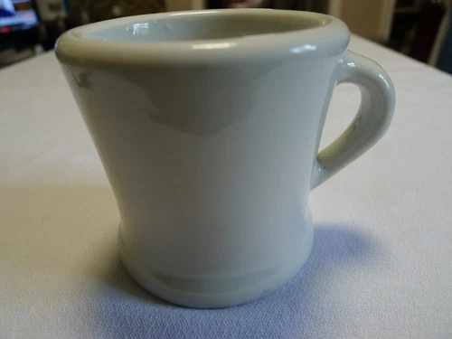 Vintage Hall China Heavy Restaurant White Mug 3-1/2" high