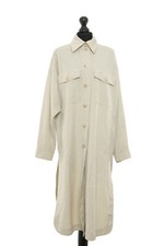 Drykorn Womens Summer Coat Overcoat Timbi S 2 Beige Long Single Breasted With Viscose NEW