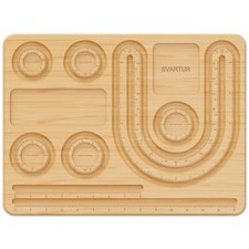 Bamboo Bead Board for Jewelry Making, Smooth Edge Easy to Hold, Imperial Meas...