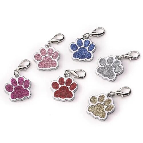 Cute Paw-Shaped Personalized Pet ID/Name Tags for Cats or Dogs - custom engraved - Afbeelding 1 van 16