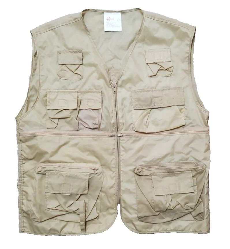 David 1960’s Sportswear Fishing Vest Vintage Size Large 14-16 Front Back Pockets