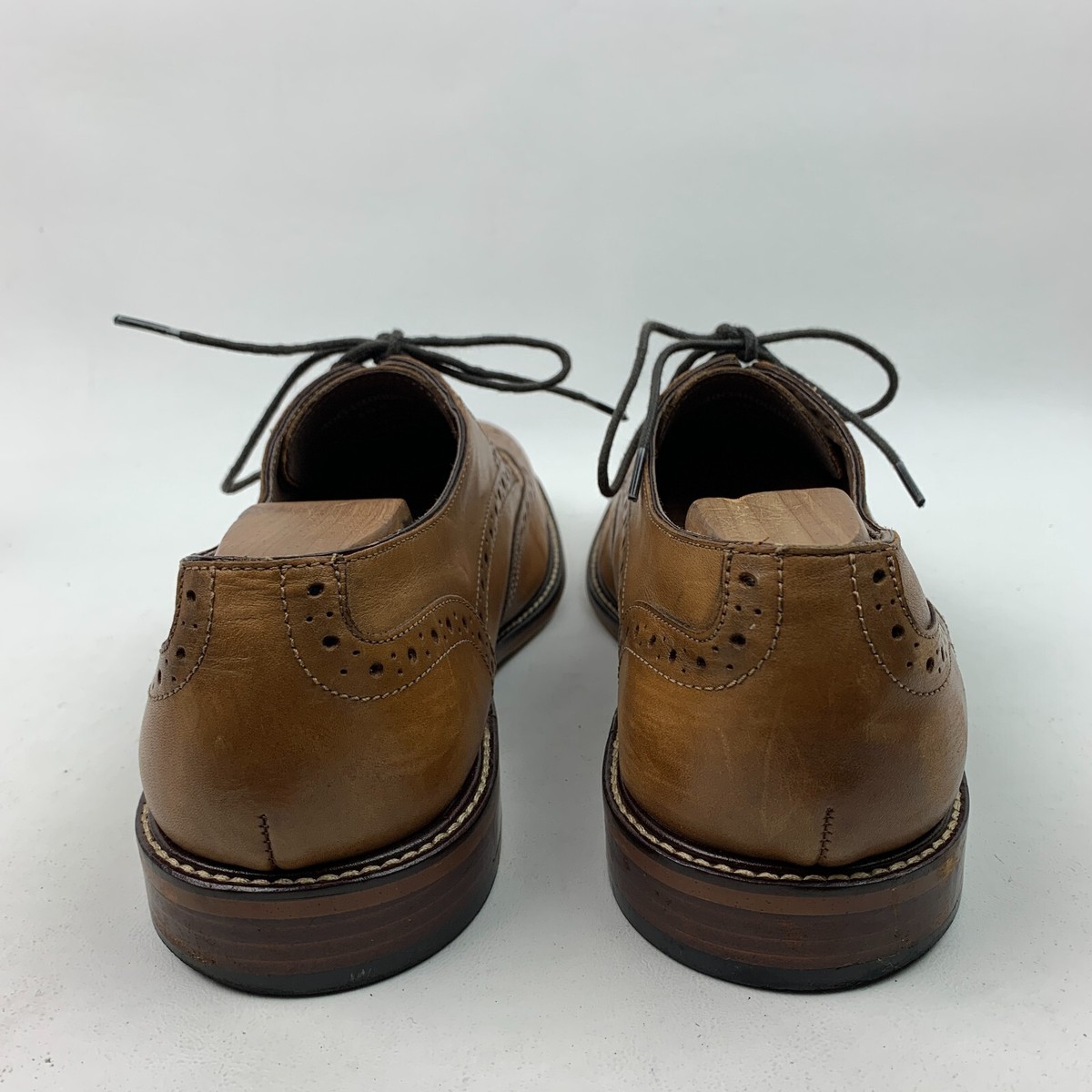 Joseph Abboud Oxford Walnut Leather Wingtip Brogue Lace Up 