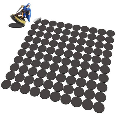 Evemodel 100pcs Miniature Magnetic Self-adhensive 25mm Round Bases for Wargames
