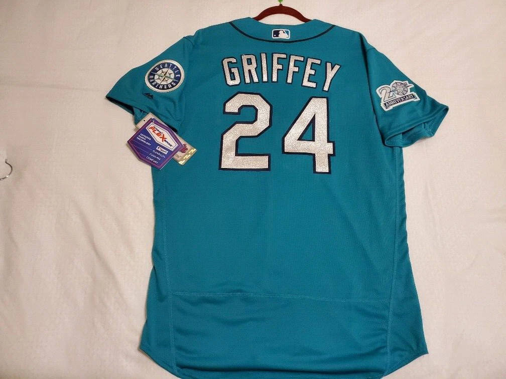 Seattle Mariners Ken Griffey Jr Majestic Authentic Cool Base Jersey Size 52