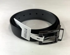 NWT Perry Ellis Portfolio Men’s Reversible Black Faux Leather Belt Size 44