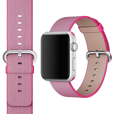 Original Apple Watch Armband Woven Nylon Midnight Blue / Pink 42mm