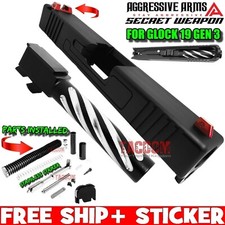 AGGRESSIVE ARMS COMPLETE SLIDE "SECRET" For GLOCK 19 GEN 3 SPIRAL BARREL  PARTS