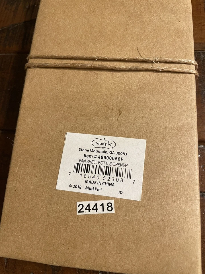 NIB Mud Pie Fan Shell Bottle Opener Silvertone 5" Long 2.5" Width - Image 2 of 2