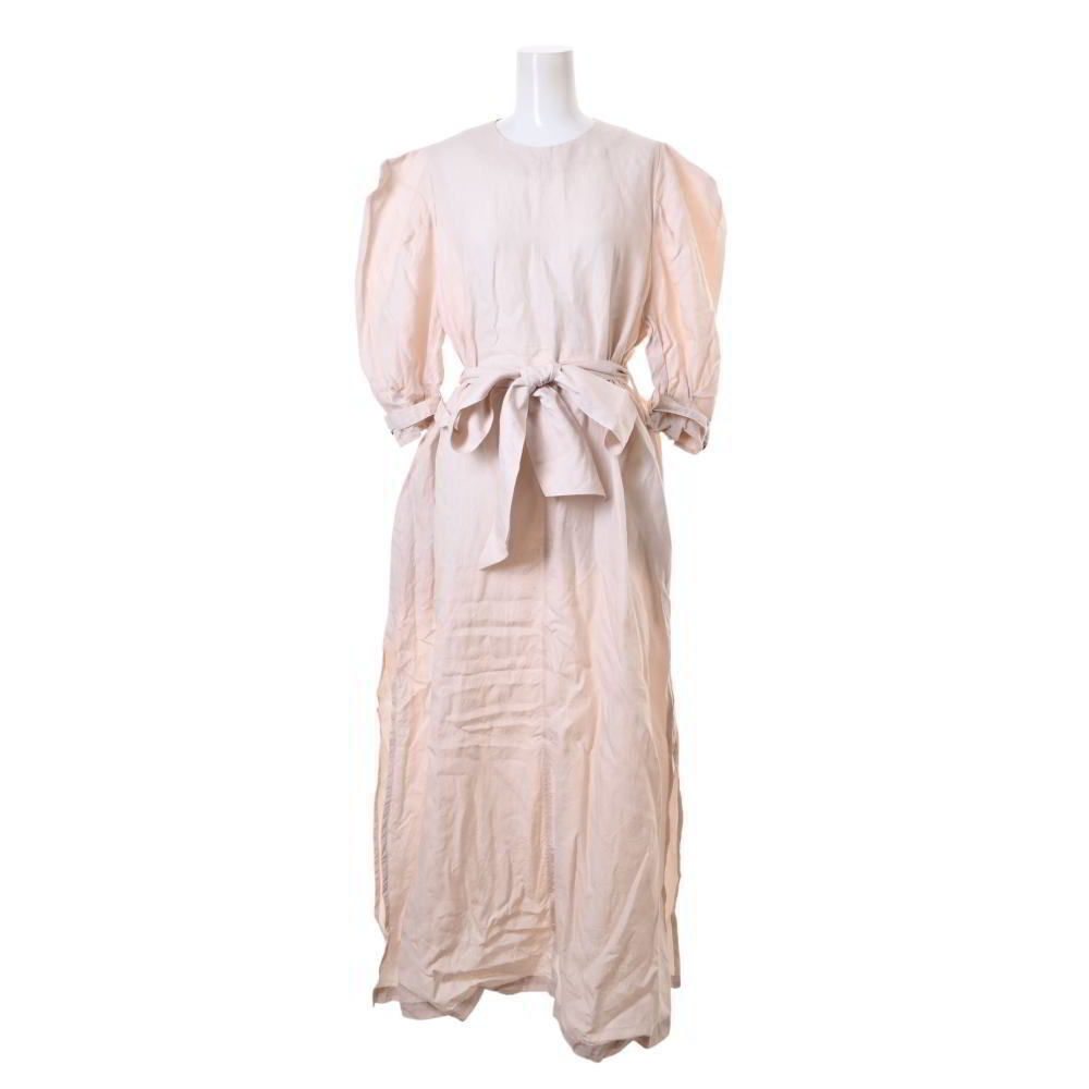 HYKE Linen Short Sleeve Maxi Dress 1 Beige | eBay 