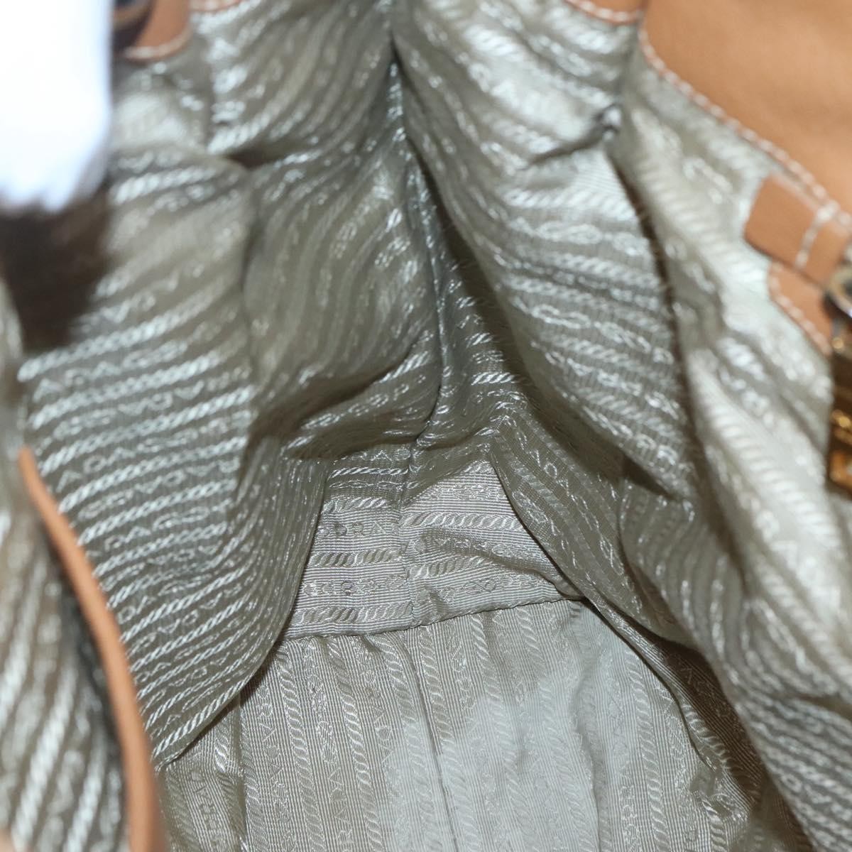 Prada Embossed Logo Convertible Open Tote Vitello Daino Brown Leather Tote Bag thumbnail 21