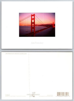 1999 San Francisco Golden Gate Bridge Sunset Postcard Haus Maus K. Schluter