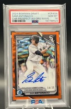 SAM ANTONACCI 2024 Bowman Draft 1st Bowman ORANGE WAVE AUTO /25 Gem Mint PSA 10