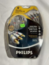 Philips 6 ft Stereo Audio  Composite Video 24K Gold Plated Cable M62771 - NEW