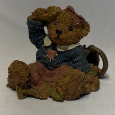 1999 Cherished Teddies Fall Teddy Bear Figurine w/ Leaves Basket Enesco