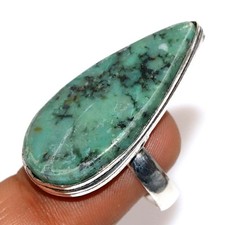 African Turquoise 925 Silver Plated Ring US 9 Best Gift For Women Trendy JW