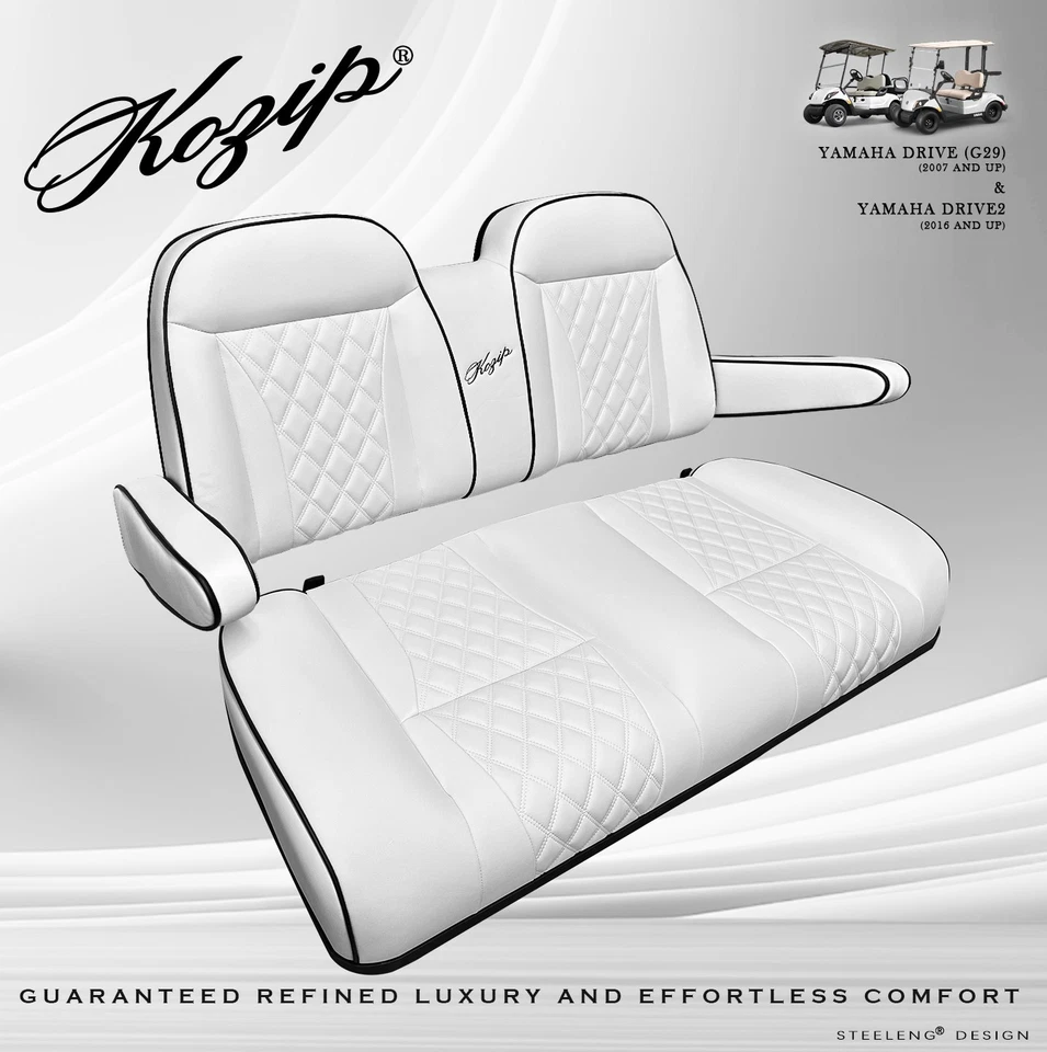 'KOZIP' YAMAHA G29 / Drive2 GOLF CART FRONT SEAT/BACKREST CUSHION SET (WHITE) Foto 2 de 3