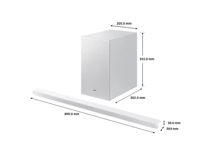Samsung HWS701D Ultra Slim Soundbar 3.1ch Subwoofer - White - Image 4 of 4