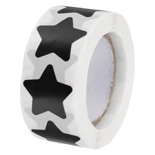 500pcs Black Star Stickers Roll 1" DIY Adhesive Star Labels Removable