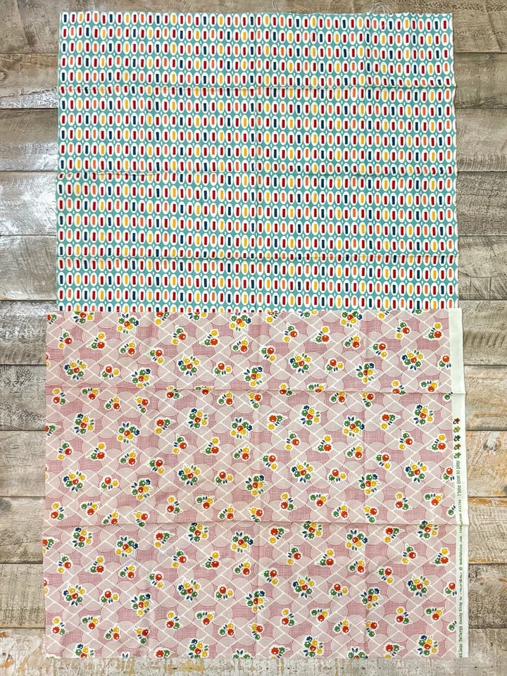 Moda American Jane Fat Quarter Fabric Lot Of 2 Hop Skip Jump Recess Red Pezzy - Image 2 of 4