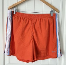 VTG Nike Nylon Shorts 90s Orange Sz XL Soccer Short 5 Inch RARE Gray Tag