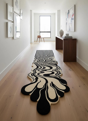 #ad Hand Tufted Wool Runner Rug: Melting Design Custom Size $403.20