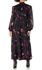 The Drop Women's Black Floral Print Mock-Neck Maxi Dress @karenbritchickLarge 
