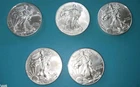 UnitedStates American Eagle Silver Coins (Lot of 5), 1oz 2014 Coins Uncirculated