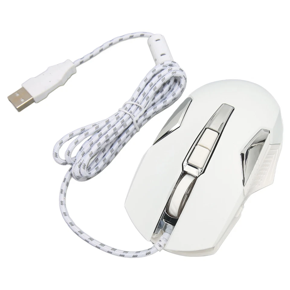 White RGB Gaming Mouse 7200 DPI Programmable Buttons Backlight Software Support - Image 2 of 4