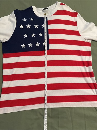 Vintage Patriotic BonWorth Stars & Stripes Flag Ladies T-Shirt Est. Size Large - Picture 10 of 10