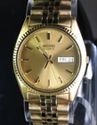 Vintage Seiko Presidential Day Date Quartz Watch 7N43-8111 Gold Tone New Battery