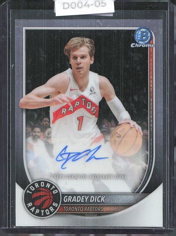 Topps 2025-26 Bowman Chrome Autographs Gradey Dick Auto Toronto Raptors #BCA-GD