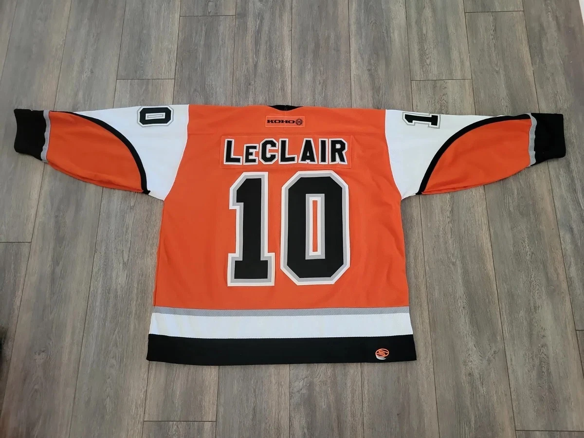 JOHN LECLAIR Signed Philadelphia Flyers Orange Reebok Jersey - NHL Auctions