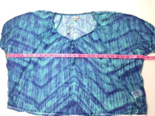 Ecote Urban Outfitters Womens Size S Blue Sheer Top Blouse Lightweight Cover Up - Picture 5 of 7