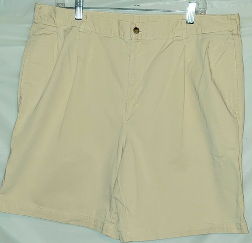 Mens Pleated Shorts Lands End Brand Cream Colored Preowned - 第 1/3 張圖片