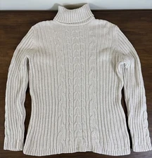 Vintage Gitano Turtleneck Cable Knit Glitter Thread Sweater Sz 2X
