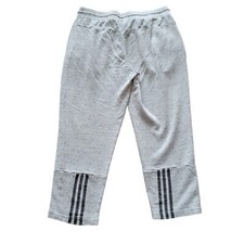 Adidas Loose Fit Mid Rise Sweatpants Womens Large Gray Triple Stripe Drawstring