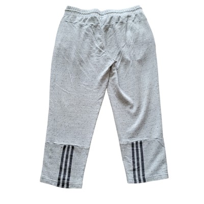 Adidas Loose Fit Mid Rise Sweatpants Womens Large Gray Triple Stripe Drawstring