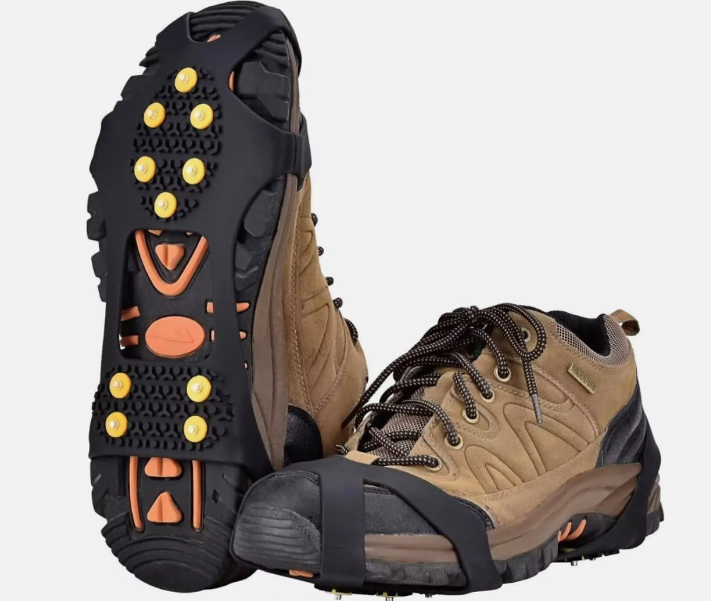 10Studs Ice Climbing Crampons Snow Grips Anti Slip Shoe Boot Cleats Spikes Sport