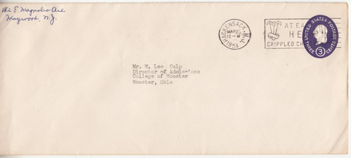 USA 1954 Easter Help Crippled Children Slogan Cancel. Letter  New Jersey - Ohio - Picture 1 of 2