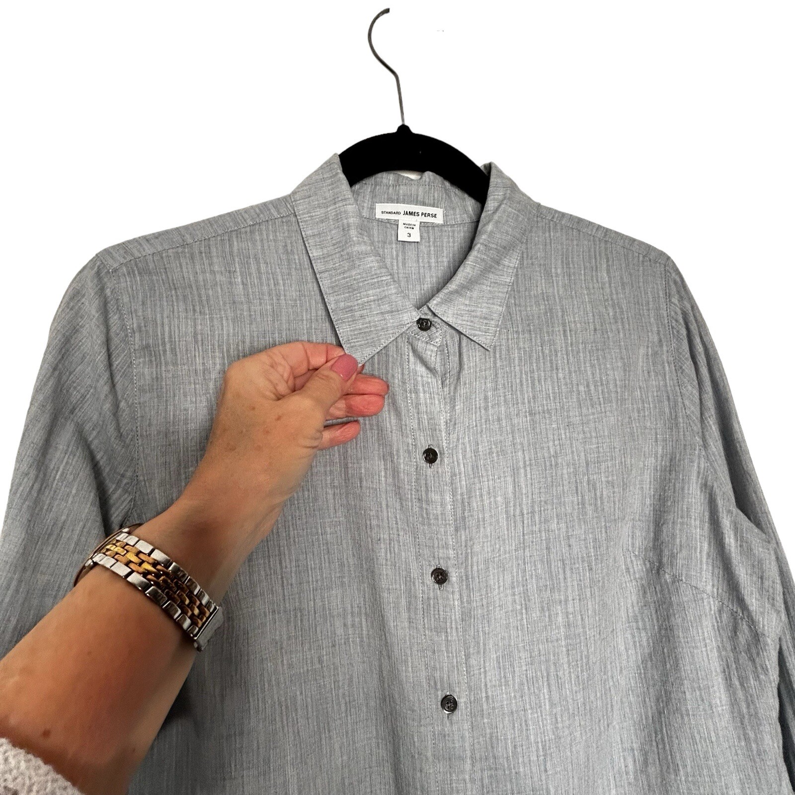 James Perse Light Blue Button Down Collared Shirt… - image 10