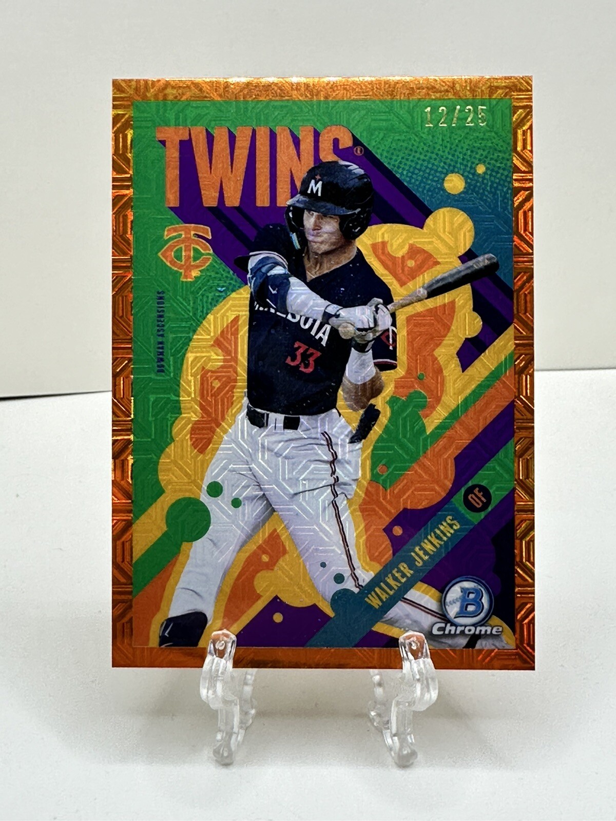 2024 Bowman Chrome Mega Walker Jenkins Ascensions Orange Mojo /25 Case Hit SSP